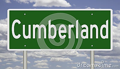 Highway sign for Cumberland Stock Photo