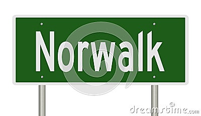 Highway sign for Norwalk Stock Photo