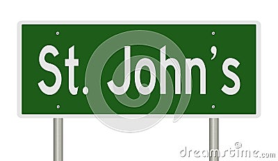 Highway sign for St. John`s Newfoundland Stock Photo