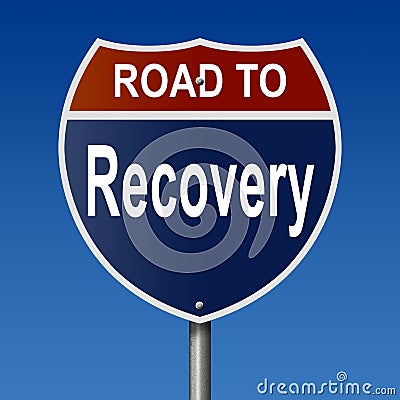 Road to Recovery sign Stock Photo