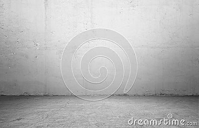 Rendering of interior with concrete wall and floor. Stock Photo