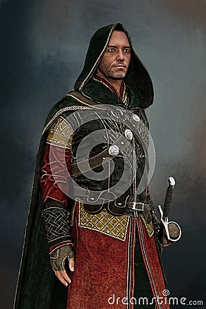 Rendering Medieval Ranger Knight Stock Photo