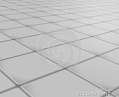 Rendering reflective surface or floor made of square tiles Stock Photo