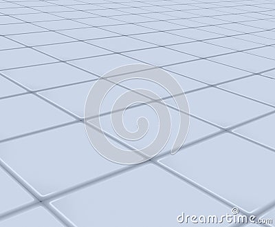 Rendering reflective surface or floor made of square tiles Stock Photo