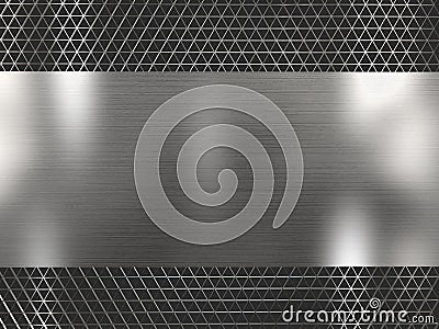 Rendering silver metallic grid background Cartoon Illustration