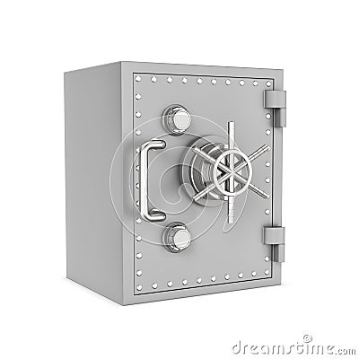 Rendering of steel safe box, isolated on white background Stock Photo
