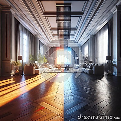 A rendering technique that simulates both direct and indirect l Stock Photo