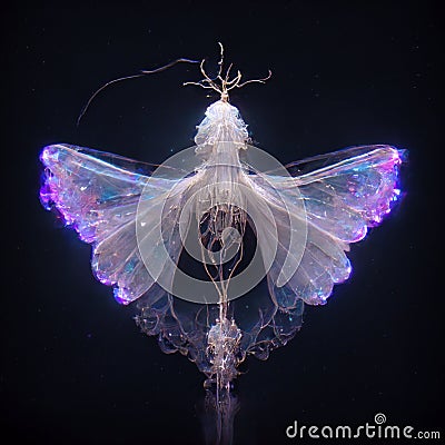 An Angel or magical figure with delicate wings Stock Photo