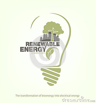 Renewable energy of bioenergy in bulb. Stock Photo