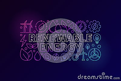 Renewable Energy colorful banner Vector Illustration