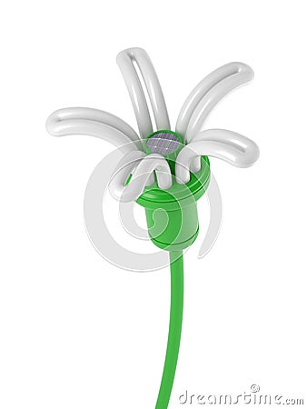 Renewable energy - flower lamp Stock Photo