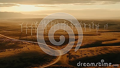 Renewable energy innovation turning wind into sustainable power supply outdoors generated by AI Stock Photo