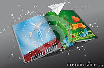 Renewable Energy Magazine Vector Illustration