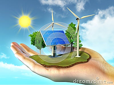 Renewable energy Cartoon Illustration