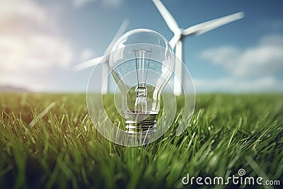 Renewable energy. Technology saves our planet from pollution and death Stock Photo