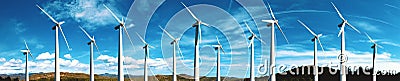 Renewable energy and wind turbines Stock Photo