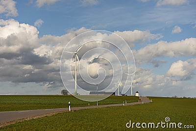 Renewable Energy Windmill Turbines Stock Photo