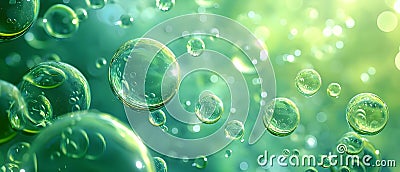 Renewable Future: Bubbling Green Energy. Concept Renewable Energy, Green Technology, Future Stock Photo