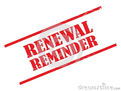 Renewal reminder stamp Stock Photo