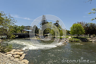 Reno is a city in the United States, Nevada, the capital of Washoe County on the Truckee River. Stock Photo