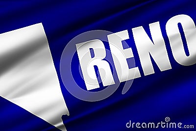 Reno flag illustration Cartoon Illustration