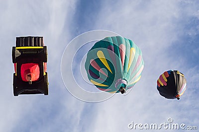 Hot Air Balloons Floating, Reno Balloon Race 2019 Editorial Stock Photo