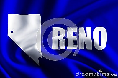 Reno flag illustration Cartoon Illustration