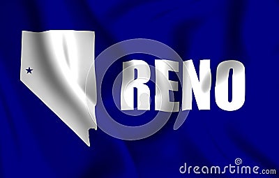 Reno flag illustration Cartoon Illustration