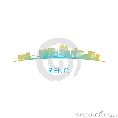 Reno skyline silhouette. Vector Illustration
