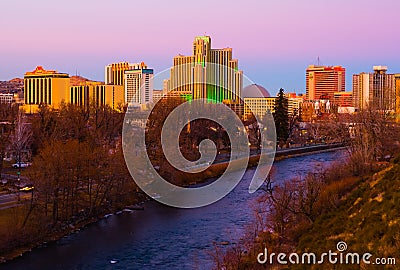 Reno at sunset Editorial Stock Photo