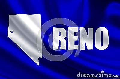 Reno flag illustration Cartoon Illustration