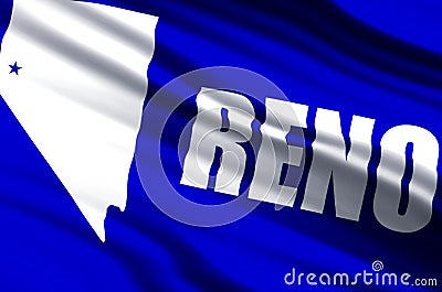 Reno flag illustration Cartoon Illustration