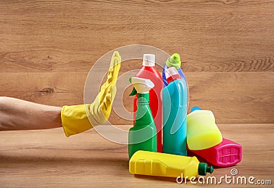 Renouncement from cleaning products Stock Photo