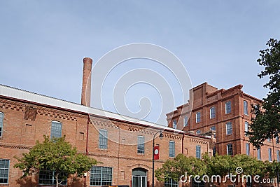 Renovated downtown Durham tobacco warehouses Stock Photo