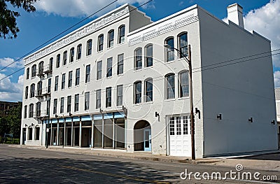 Renovated Old Gray Warehouse Stock Photo