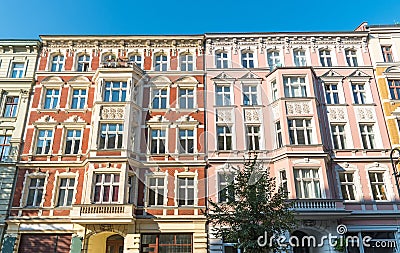 Renovated old houses seen in Berlin Stock Photo