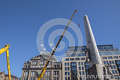 Renovation At The Dam Remembrance Monument At Amsterdam The Netherlands 25-3-2020 Editorial Stock Photo