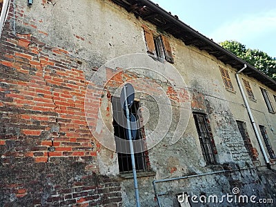 renovation project Italian properties old windows Stock Photo