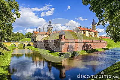 Renowned Nesvizh Castle as a Profound Example of Medieval Ages Heritage Stock Photo