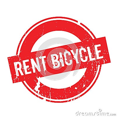 Rent Bicycle rubber stamp Vector Illustration