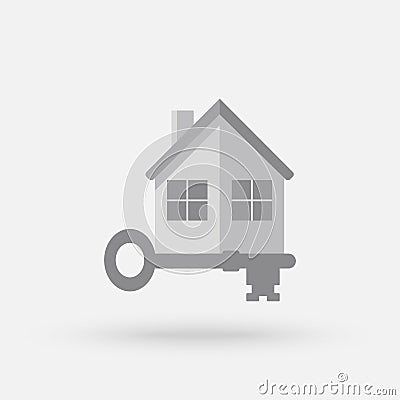 For rent house, concept. Template for sale, house for rent. Vector illustration straight design Vector Illustration