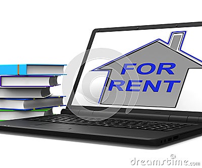 For Rent House Tablet Shows Landlord Leasing Property To Tennant Stock Photo