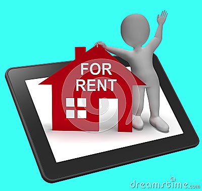 For Rent House Tablet Shows Rental Or Lease Property Stock Photo