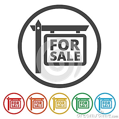 For Rent Icons set Vector Illustration