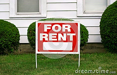 FOR RENT sign Stock Photo