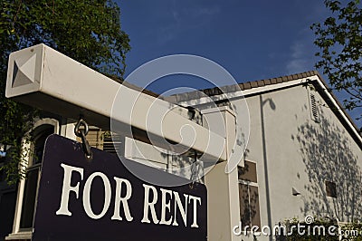 For Rent Sign Stock Photo