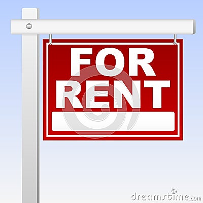 For Rent Sign Vector Illustration