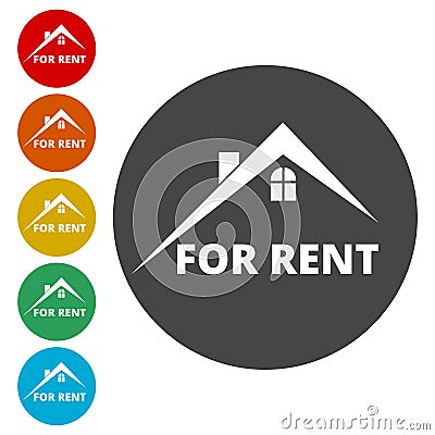 For Rent Sign, Vector icon Vector Illustration