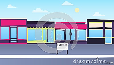 Rent a store in the city Vector Illustration