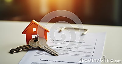 Rental Agreement Sealed - A Handover of House Keys Finalizes the Assured Shorthold Tenancy Between Landlord and Tenant Stock Photo
